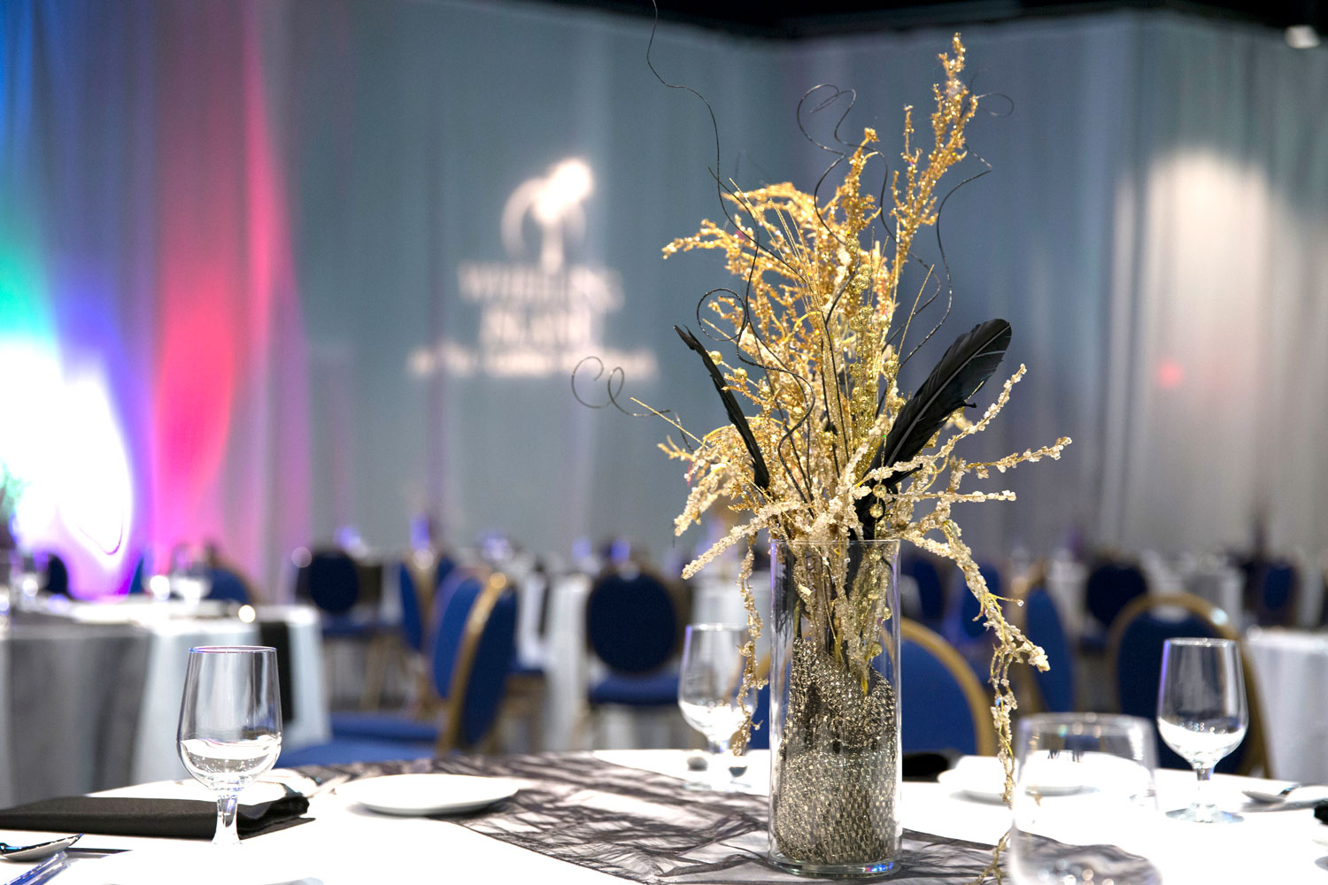 Groups - A decorative bouquet sits on top of a table